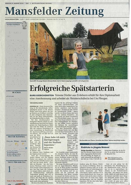 Scan Artikel Mitteldeutsche Zeitung  2014